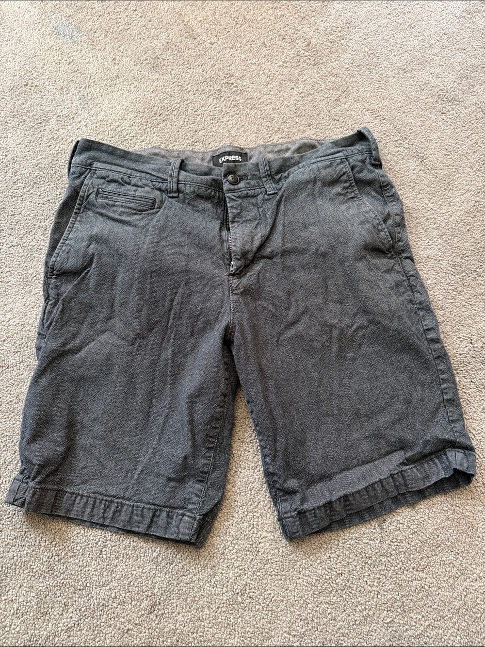 Express Men’s Dark Charcoal Gray Shorts